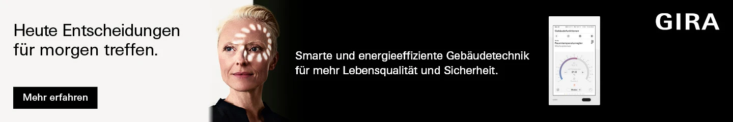 Banner Gira für smarte und energieeffiziente Gebäudetechnik