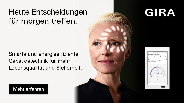 Banner Gira für smarte und energieeffiziente Gebäudetechnik