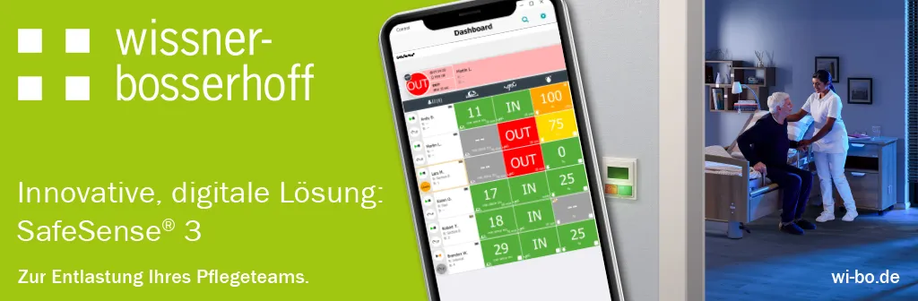 Banner wissner-bosserhoff: Innovative, digitale Lösung: SafeSense® 3 - Zur Entlastung Ihres Pflegeteams